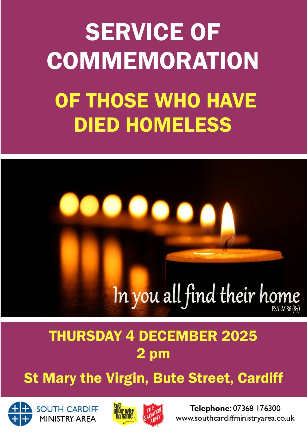 Memorial Drive Rockingham Homeless Homelessness Memorial Service – South Cardiff Ministry Area